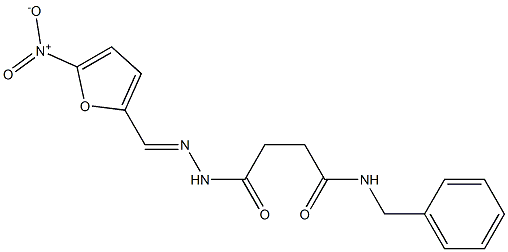 N-benzyl-4-{2-[(E)-(5-nitro-2-furyl)methylidene]hydrazino}-4-oxobutanamide 结构式