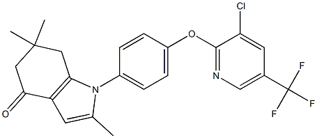 1-(4-{[3-chloro-5-(trifluoromethyl)-2-pyridinyl]oxy}phenyl)-2,6,6-trimethyl-1,5,6,7-tetrahydro-4H-indol-4-one 结构式