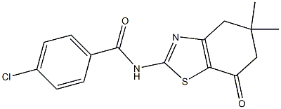 4-chloro-N-(5,5-dimethyl-7-oxo-4,5,6,7-tetrahydro-1,3-benzothiazol-2-yl)benzenecarboxamide 结构式