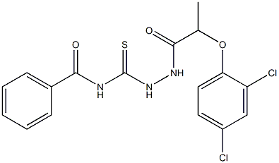 N-({2-[2-(2,4-dichlorophenoxy)propanoyl]hydrazino}carbothioyl)benzenecarboxamide 结构式