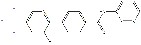 4-[3-chloro-5-(trifluoromethyl)-2-pyridinyl]-N-(3-pyridinyl)benzenecarboxamide 结构式