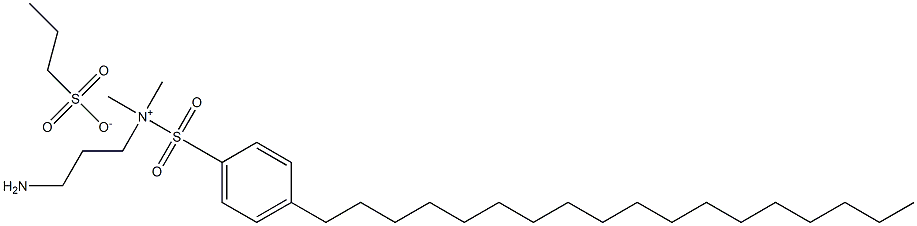 N,N-二甲基,对十八烷基苯磺酰胺丙基铵基丙磺酸盐 结构式