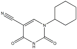 1-环己基-1,2,3,4-四氢-2,4-二氧嘧啶-5-腈 结构式