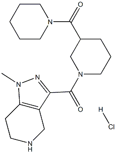 1-methyl-3-{[3-(piperidin-1-ylcarbonyl)piperidin-1-yl]carbonyl}-4,5,6,7-tetrahydro-1H-pyrazolo[4,3-c]pyridine hydrochloride 结构式