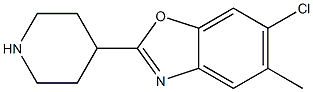 6-chloro-5-methyl-2-piperidin-4-yl-1,3-benzoxazole 结构式