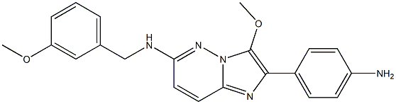 2-(4-Aminophenyl)-3-methoxy-N-(3-methoxybenzyl)imidazo[1,2-b]pyridazin-6-amine 结构式