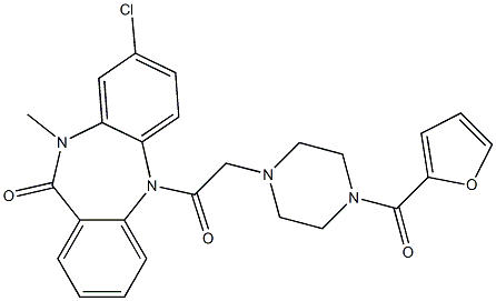 8-Chloro-10-methyl-5-[[4-[(furan-2-yl)carbonyl]piperazin-1-yl]acetyl]-5,10-dihydro-11H-dibenzo[b,e][1,4]diazepin-11-one 结构式