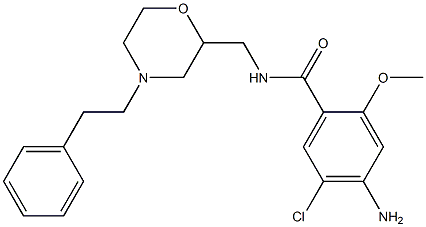 4-Amino-5-chloro-2-methoxy-N-[[4-(2-phenylethyl)-2-morpholinyl]methyl]benzamide 结构式