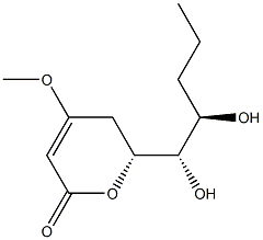 (6R)-6-[(1S,2R)-1,2-Dihydroxypentyl]-5,6-dihydro-4-methoxy-2H-pyran-2-one 结构式