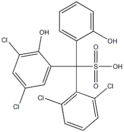 (2,6-Dichlorophenyl)(3,5-dichloro-2-hydroxyphenyl)(2-hydroxyphenyl)methanesulfonic acid 结构式