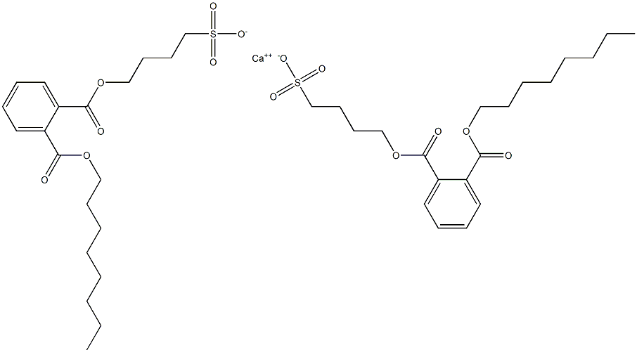 Bis[4-[(2-octyloxycarbonylphenyl)carbonyloxy]butane-1-sulfonic acid]calcium salt 结构式