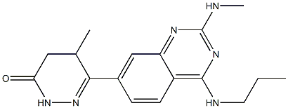 4,5-Dihydro-5-methyl-6-(2-methylamino-4-propylaminoquinazolin-7-yl)pyridazin-3(2H)-one 结构式