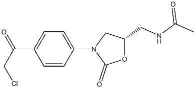 (5S)-5-Acetylaminomethyl-3-[4-chloroacetylphenyl]oxazolidin-2-one 结构式