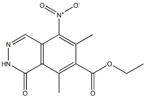 5-Nitro-1,2-dihydro-1-oxo-6,8-dimethylphthalazine-7-carboxylic acid ethyl ester 结构式