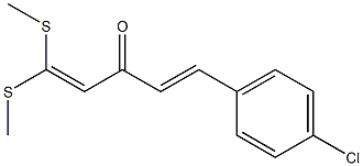 (E)-5-[4-Chlorophenyl]-1,1-bis(methylthio)-1,4-pentadien-3-one 结构式