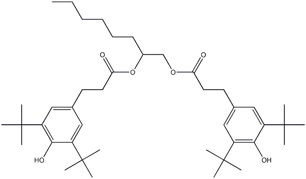 Bis[3-(3,5-di-tert-butyl-4-hydroxyphenyl)propionic acid]1,2-octanediyl ester 结构式