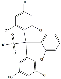 (2-Chlorophenyl)(3-chloro-5-hydroxyphenyl)(2,6-dichloro-4-hydroxyphenyl)methanesulfonic acid 结构式