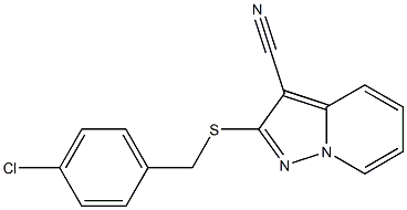 2-[[(4-Chlorophenyl)methyl]thio]-pyrazolo[1,5-a]pyridine-3-carbonitrile 结构式