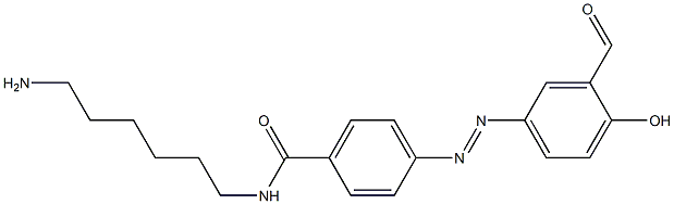 4'-[(6-Aminohexyl)carbamoyl]-4-hydroxyazobenzene-3-carbaldehyde 结构式