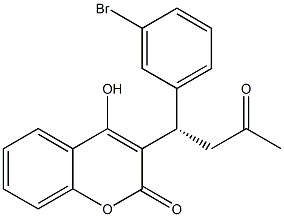 4-Hydroxy-3-[(1S)-3-oxo-1-(3-bromophenyl)butyl]-2H-1-benzopyran-2-one 结构式