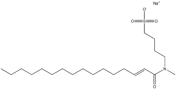 4-[N-(2-Hexadecenoyl)-N-methylamino]-1-butanesulfonic acid sodium salt 结构式