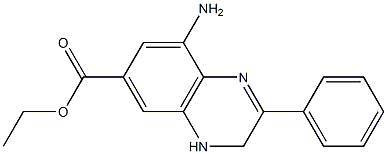 8-Amino-3,4-dihydro-2-phenylquinoxaline-6-carboxylic acid ethyl ester 结构式