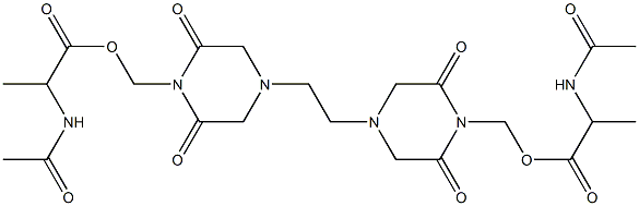 4,4'-Ethylenebis(2,6-dioxopiperazine-1-methanol)bis[2-(acetylamino)propionate] 结构式