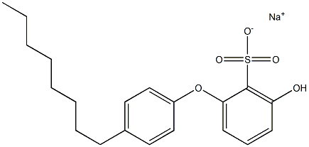 3-Hydroxy-4'-octyl[oxybisbenzene]-2-sulfonic acid sodium salt 结构式