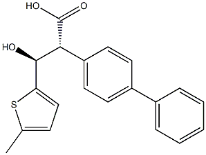 (2R,3S)-2-(4-Phenylphenyl)-3-hydroxy-3-(5-methyl-2-thienyl)propionic acid 结构式