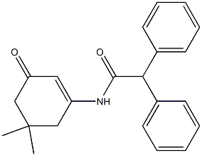 3-(Diphenylacetylamino)-5,5-dimethyl-2-cyclohexen-1-one 结构式