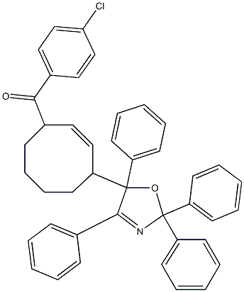 2,2,4,5-Tetraphenyl-5-[4-(p-chlorobenzoyl)-2-cyclooctenyl]-3-oxazoline 结构式