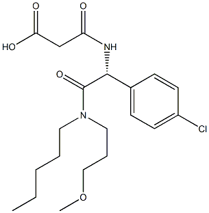 3-[[(R)-1-(4-Chlorophenyl)-2-[(3-methoxypropyl)pentylamino]-2-oxoethyl]amino]-3-oxopropanoic acid 结构式