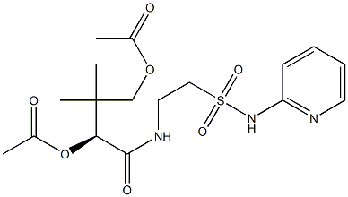 [S,(-)]-2,4-Bis(acetyloxy)-3,3-dimethyl-N-[2-(2-pyridylsulfamoyl)ethyl]butyramide 结构式