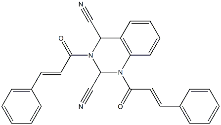 1,3-Di(3-phenylpropenoyl)-1,2,3,4-tetrahydroquinazoline-2,4-dicarbonitrile 结构式