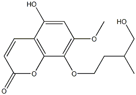 5-Hydroxy-7-methoxy-8-(4-hydroxy-3-methylbutoxy)coumarin 结构式