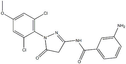 1-(2,6-Dichloro-4-methoxyphenyl)-3-(3-aminobenzoylamino)-5(4H)-pyrazolone 结构式