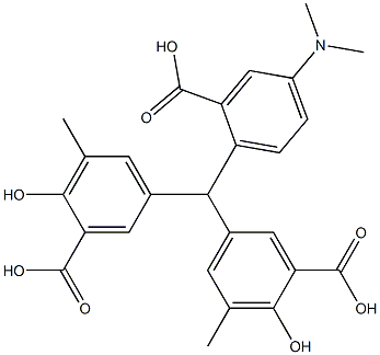 5,5'-(2-Carboxy-4-dimethylaminobenzylidene)bis(3-methylsalicylic acid) 结构式