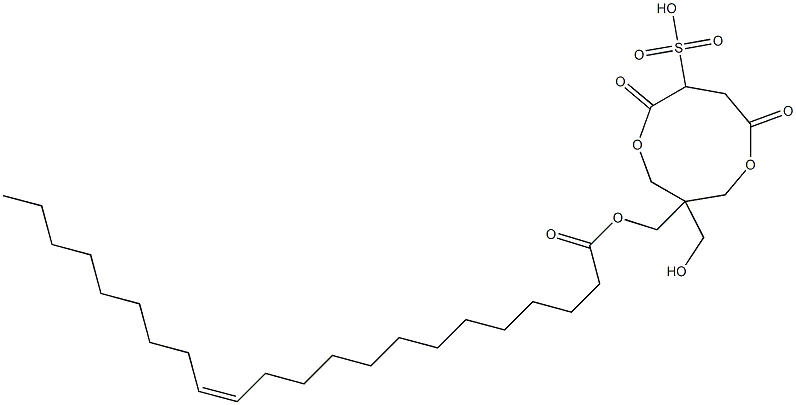 (Z)-13-Docosenoic acid [1-(hydroxymethyl)-4,7-dioxo-6-sulfo-3,8-dioxacyclononan-1-yl]methyl ester 结构式