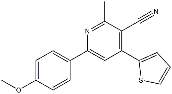 2-Methyl-4-(2-thienyl)-6-(4-methoxyphenyl)pyridine-3-carbonitrile 结构式