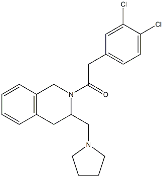 2-[(3,4-Dichlorophenyl)acetyl]-1,2,3,4-tetrahydro-3-[(1-pyrrolidinyl)methyl]isoquinoline 结构式