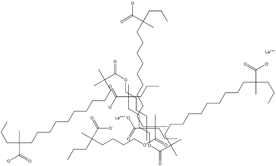Lanthanum 2,2-dimethyloctanoate=bis(2-methyl-2-propylhexanoate) 结构式
