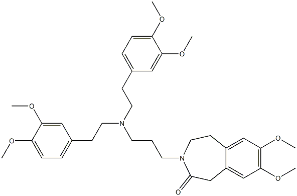 4,5-Dihydro-7,8-dimethoxy-3-[3-[N,N-bis[2-(3,4-dimethoxyphenyl)ethyl]amino]propyl]-1H-3-benzazepin-2(3H)-one 结构式