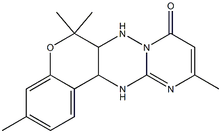 6a,7,12,12a-Tetrahydro-3,6,6,10-tetramethyl-6H,8H-7,7a,11,12-tetraaza-5-oxabenzo[a]anthracen-8-one 结构式