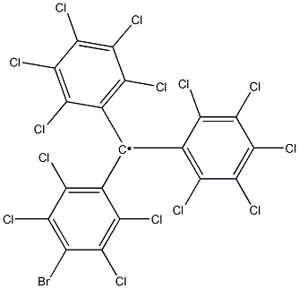 Bis(pentachlorophenyl)(4-bromo-2,3,5,6-tetrachlorophenyl)methyl radical 结构式