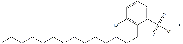 3-Hydroxy-2-tetradecylbenzenesulfonic acid potassium salt 结构式