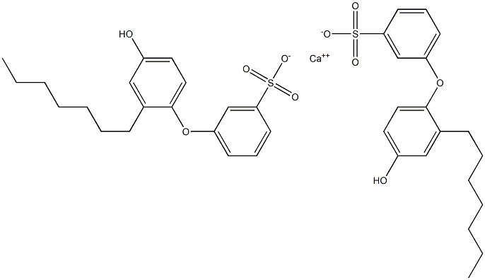 Bis(4'-hydroxy-2'-heptyl[oxybisbenzene]-3-sulfonic acid)calcium salt 结构式