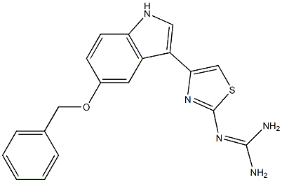 2-[4-[5-(Benzyloxy)-1H-indole-3-yl]-2-thiazolyl]guanidine 结构式