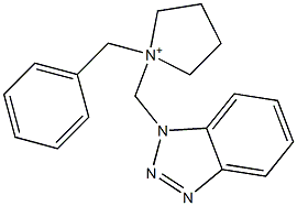 1-Benzyl-1-(1H-benzotriazol-1-ylmethyl)pyrrolidinium 结构式