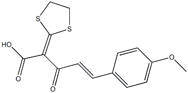 2-(1,3-Dithiolan-2-ylidene)-3-oxo-5-(4-methoxyphenyl)-4-pentenoic acid 结构式