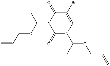 1,3-Bis[1-(2-propenyloxy)ethyl]-5-bromo-6-methyluracil 结构式
